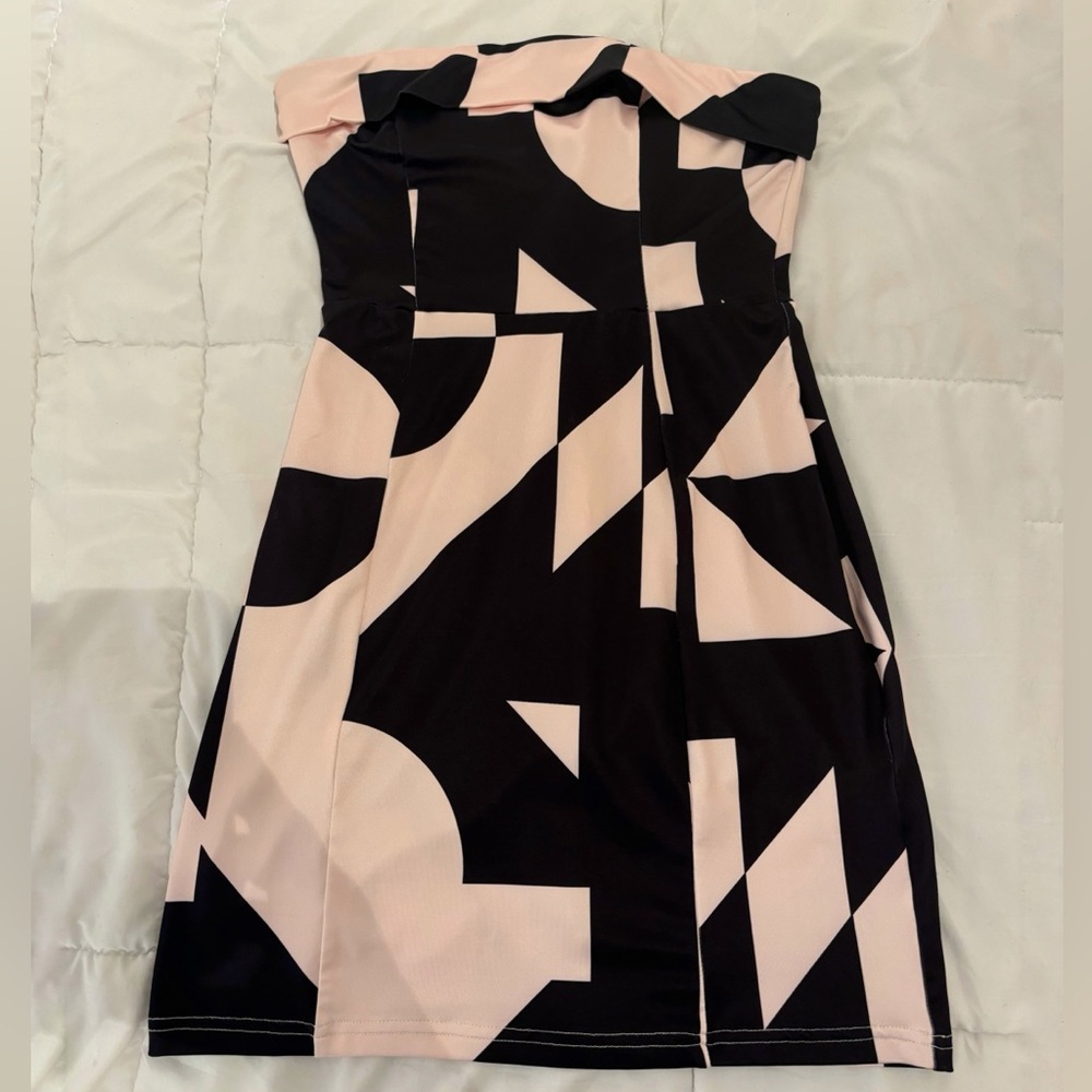 Strapless Geometric Dress